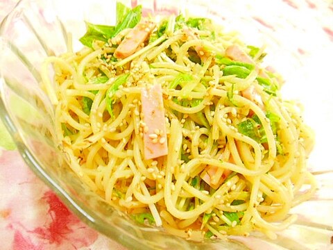 ❤魚ニソと水菜と鰹節の冷製・パスタ❤